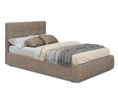 Купить мягкая кровать selesta 1200 кожа латте с подъемным механизмом | МебельСТОК