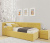 Купить односпальная кровать-тахта bonna 900 с защитным бортиком желтая и подъемным механизмом | МебельСТОК