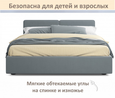 Купить мягкая кровать erika 1600 серая с подъемным механизмом | МебельСТОК