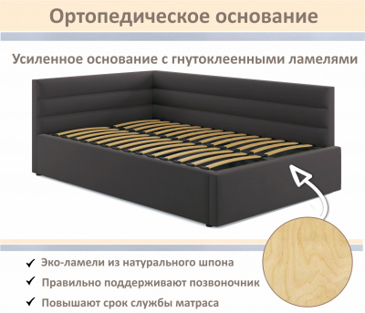 Купить мягкая кровать-тахта aura 1200 шоколад с подъемным механизмом | МебельСТОК