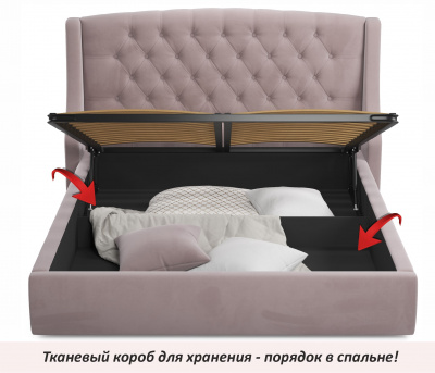 Купить мягкая кровать "stefani" 1600 лиловая с подъемным механизмом | МебельСТОК