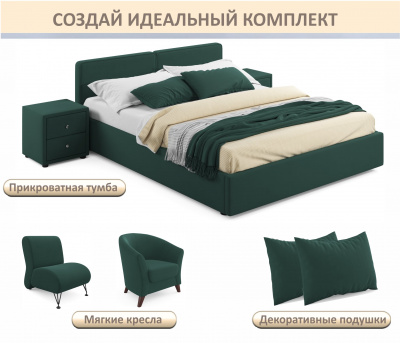 Купить мягкая кровать erika 1600 изумруд с подъемным механизмом | МебельСТОК