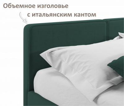 Купить мягкая кровать erika 1600 изумруд с подъемным механизмом | МебельСТОК