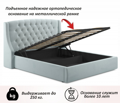 Купить мягкая кровать "stefani" 1400 мята пастель с подъемным механизмом | МебельСТОК