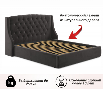 Купить мягкая кровать "stefani" 1600 шоколад с ортопедическим основанием | МебельСТОК