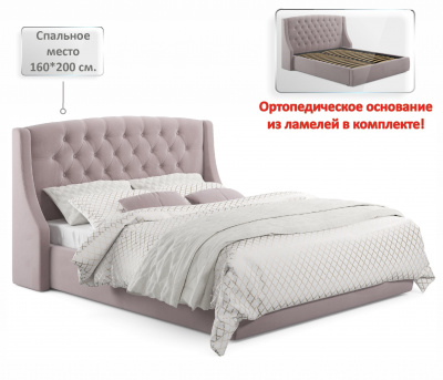 Купить мягкая кровать "stefani" 1600 лиловая с ортопедическим основанием | МебельСТОК