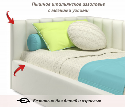 Купить мягкая кровать milena 900 беж с подъемным механизмом | МебельСТОК