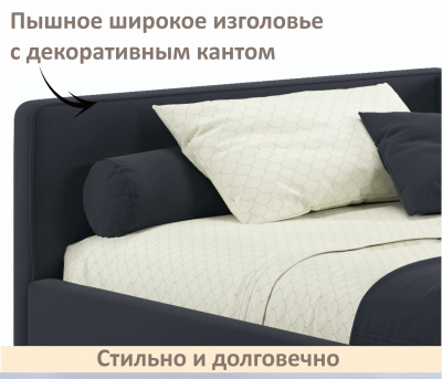 Купить мягкая кровать-тахта kapri 1200 черная c подъемным механизмом | МебельСТОК