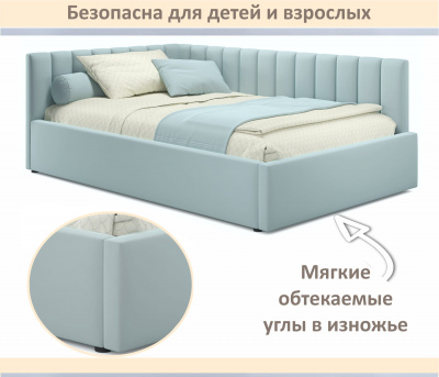 Купить мягкая кровать milena 1400 мята пастель с подъемным механизмом | МебельСТОК