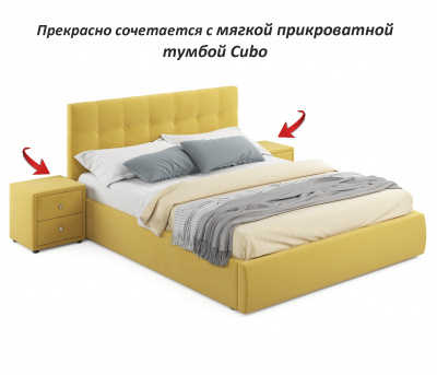 Купить мягкая кровать "selesta" 1400 желтая с подъемным механизмом | ZEPPELIN MOBILI