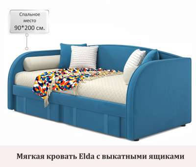 Купить мягкая кровать elda 900 синяя с ортопедическим основанием | МебельСТОК