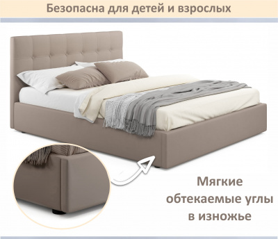 Купить мягкая кровать selesta 1200 мокко с ортопедическим основанием | МебельСТОК