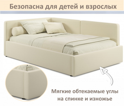 Купить мягкая кровать-тахта kapri 1200 бежевая c подъемным механизмом | МебельСТОК