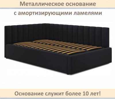 Купить мягкая кровать milena 1400 черная с ортопедическим основанием | МебельСТОК