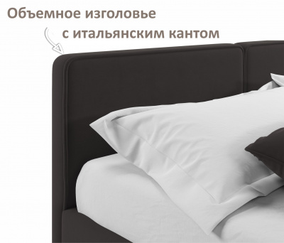 Купить мягкая кровать erika 1600 шоколад с подъемным механизмом | МебельСТОК