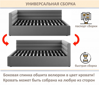 Купить мягкая кровать-тахта aura 1200 синяя с подъемным механизмом | МебельСТОК