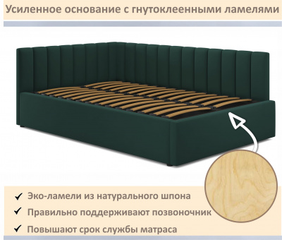 Купить мягкая кровать milena 1400 изумруд с подъемным механизмом | МебельСТОК