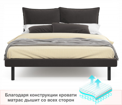 Купить мягкая кровать fly 1600 шоколад с ортопедическим основанием | МебельСТОК