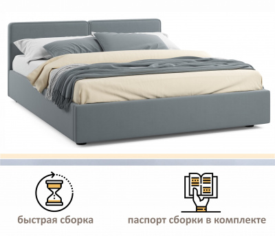 Купить мягкая кровать erika 1600 серая с подъемным механизмом | МебельСТОК