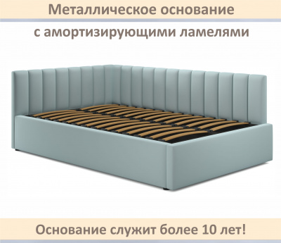 Купить мягкая кровать milena 1400 мята пастель с ортопедическим основанием | МебельСТОК