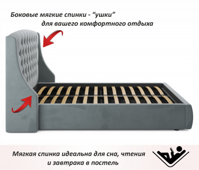 Купить мягкая кровать "stefani" 1800 серая с подъемным механизмом | ZEPPELIN MOBILI