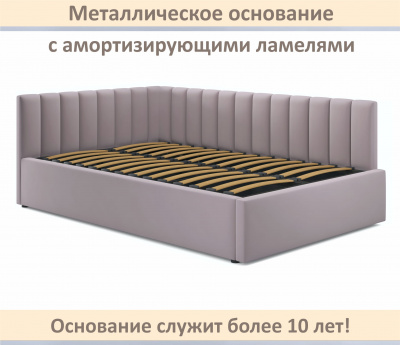 Купить мягкая кровать milena 1400 лиловая с ортопедическим основанием | МебельСТОК