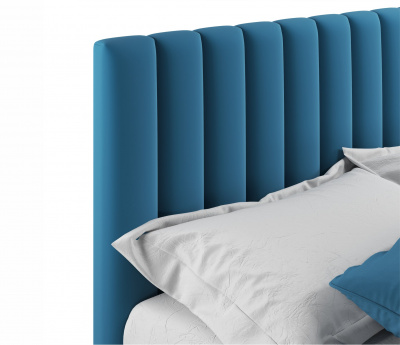 Купить мягкая кровать olivia 1600 синяя с подъемным механизмом | МебельСТОК