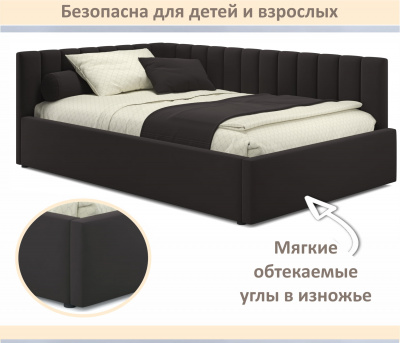 Купить мягкая кровать milena 1400 шоколад с подъемным механизмом | МебельСТОК