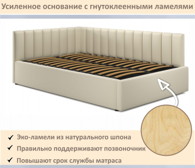 Купить мягкая кровать milena 1400 бежевая с подъемным механизмом | МебельСТОК