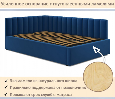 Купить мягкая кровать milena 1400 синяя с подъемным механизмом | МебельСТОК