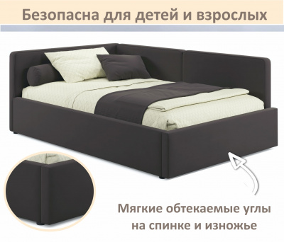 Купить мягкая кровать-тахта kapri 1200 шоколад c подъемным механизмом | МебельСТОК