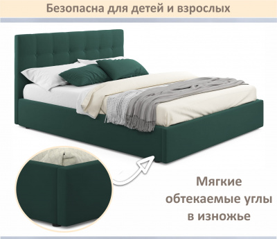 Купить мягкая кровать selesta 1200 изумруд с ортопедическим основанием | МебельСТОК