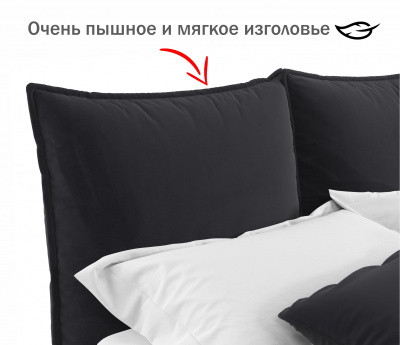 Купить мягкая кровать fly 1600 темная ортопед с матрасом basic soft white | МебельСТОК