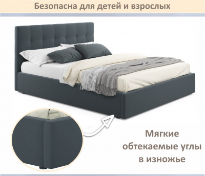 Купить мягкая кровать selesta 1200 темно-серый маренго с подъемным механизмом | МебельСТОК