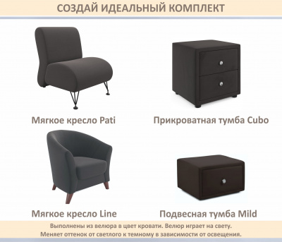 Купить мягкая кровать milena 1400 шоколад с подъемным механизмом | МебельСТОК