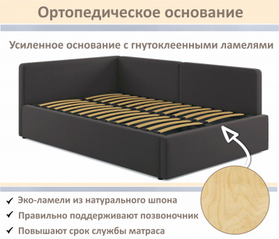 Купить мягкая кровать-тахта kapri 1200 шоколад c подъемным механизмом | МебельСТОК