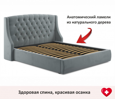 Купить мягкая кровать "stefani" 1800 серая с подъемным механизмом с орт.матрасом астра | ZEPPELIN MOBILI
