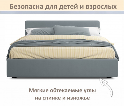 Купить мягкая кровать skandi 1600 серая с подъемным механизмом | МебельСТОК