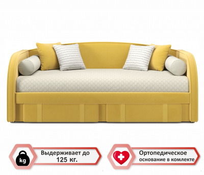 Купить мягкая кровать elda 900 желтая с ортопедическим основанием | МебельСТОК