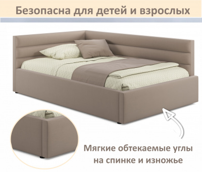 Купить мягкая кровать-тахта aura 1200 мокко с подъемным механизмом | МебельСТОК