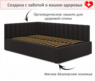 Купить мягкая кровать milena 1200 шоколад с ортопедическим основанием | МебельСТОК