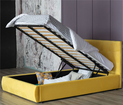 Купить мягкая кровать selesta 1200 желтая с подъем.механизмом | ZEPPELIN MOBILI