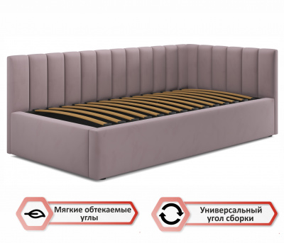 Купить мягкая кровать milena с бортиком 900 лиловая с подъемным механизмом | МебельСТОК