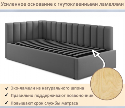 Купить мягкая кровать milena 900 темно-серый маренго с подъемным механизмом | МебельСТОК